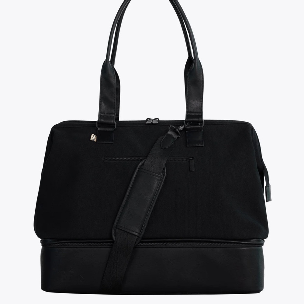 BEIS Black Two-Tone Travel Tote with Base Compartment